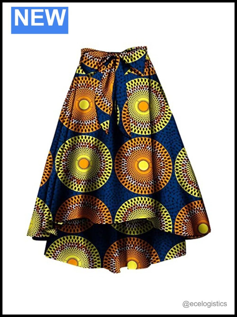 African Print High Rise Maxi Skirt Cotton Ankara Boho Drawstring